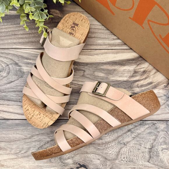 Kork-Ease Shoes - NIB Korks by Kork Ease Aster 8M Light Pink Leather Cork Slide Wedge Sandal
